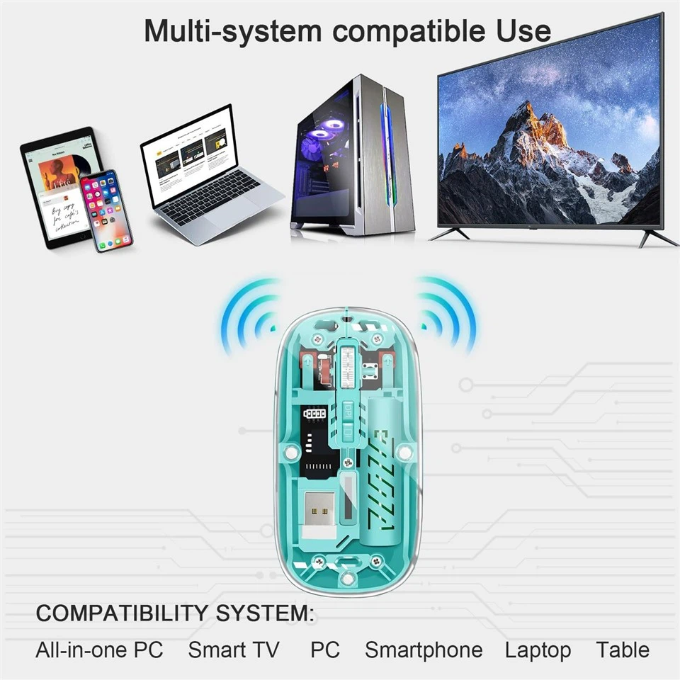 Manufacturer Transparent Wireless Bluetooth Mouse